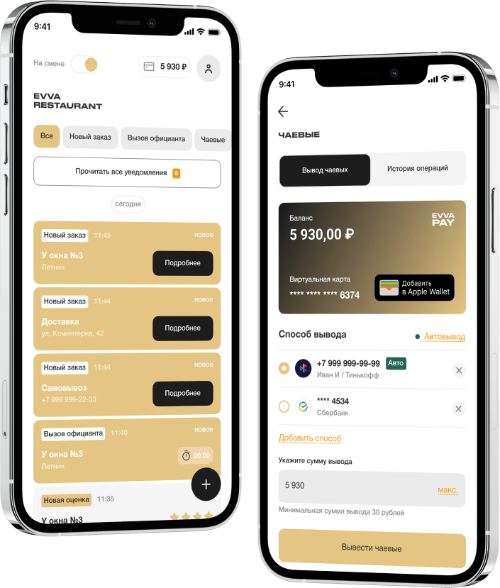 Приложение EVVA STAFF для персонала
